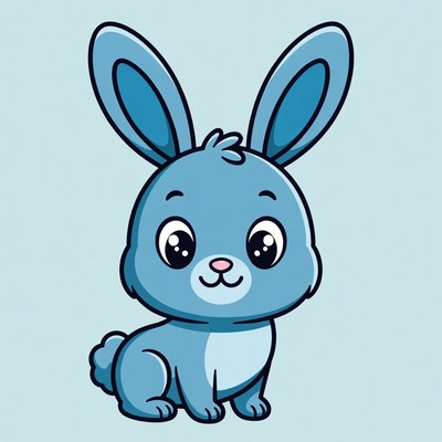 Cute blue bunny illustration