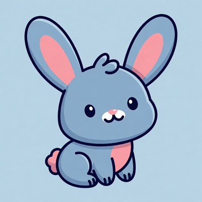 Cute blue bunny illustration