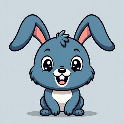 Cute blue bunny illustration