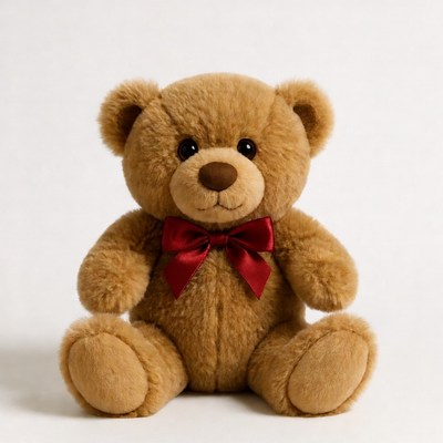 Cute teddy bear with red bow