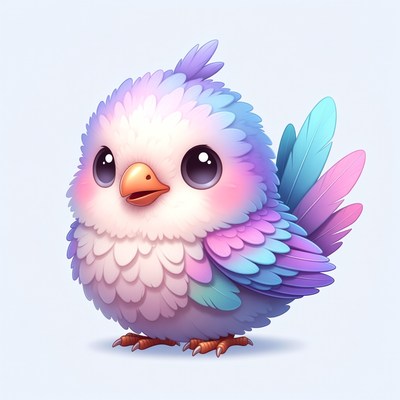 Cute purple baby bird illustration