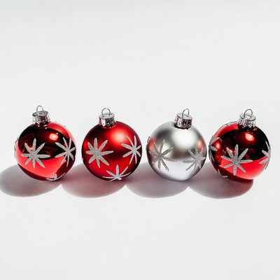 Red and Silver Christmas Ornaments