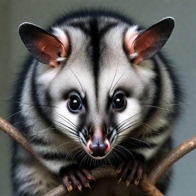 Bush baby clinging to branch