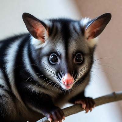 Close-up of sugar glider on branch