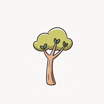 Cartoon green tree illustration