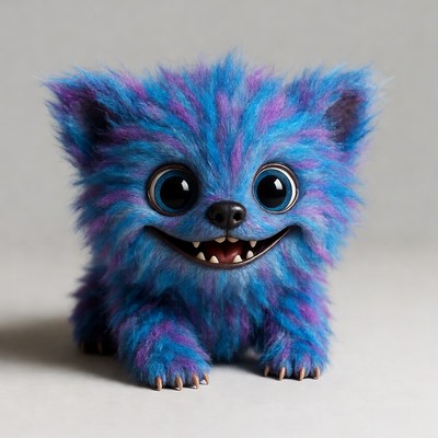 Fluffy Blue Cheshire Cat Plush