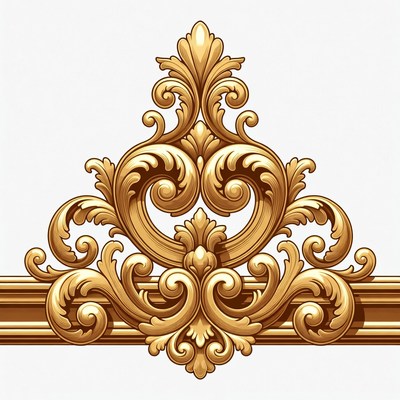Golden Ornate Baroque Vector Ornament