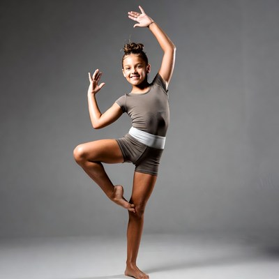 Young girl dancing ballet pose