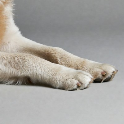 Golden Retriever paws close-up