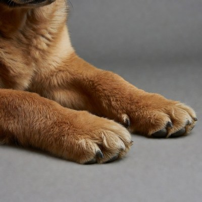 Golden Retriever Puppy Paws Closeup