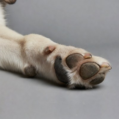 Closeup of dog paw
