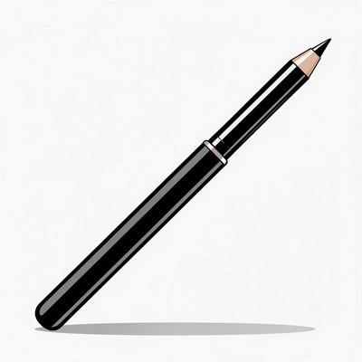 Black pencil with sharp tip