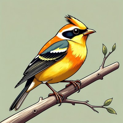 Crested bird perched on branch