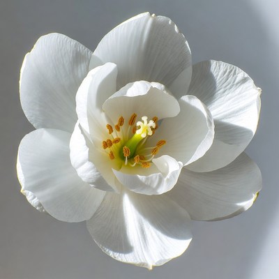 White Narcissus Flower Closeup
