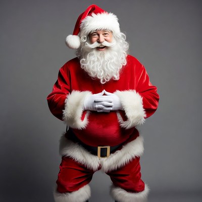 Smiling Santa Claus in red suit