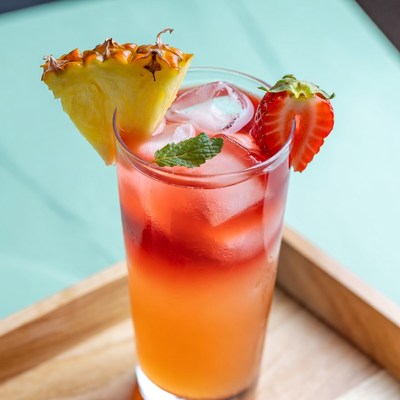 Pineapple Strawberry Tropical Cocktail