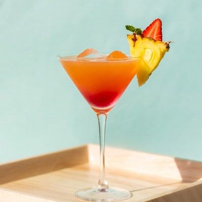 Tropical Martini with Pineapple and Strawberry