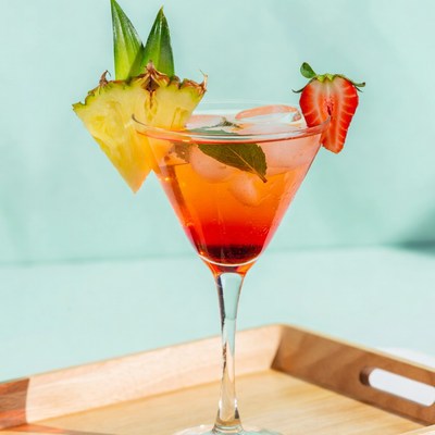 Pineapple Strawberry Martini on Tray