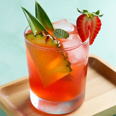 Pineapple Strawberry Cocktail Glass