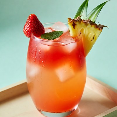 Strawberry Pineapple Tropical Cocktail
