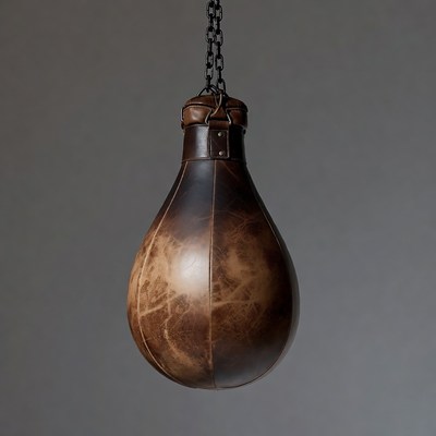 Vintage Leather Punching Bag Hanging