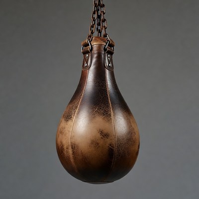 Vintage Leather Punching Bag Hanging