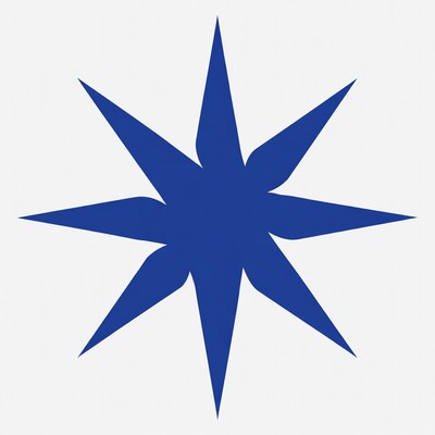 Blue Eight-Pointed Star