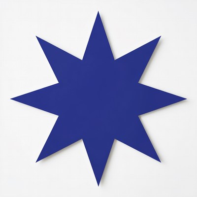 Blue Nine-Pointed Star