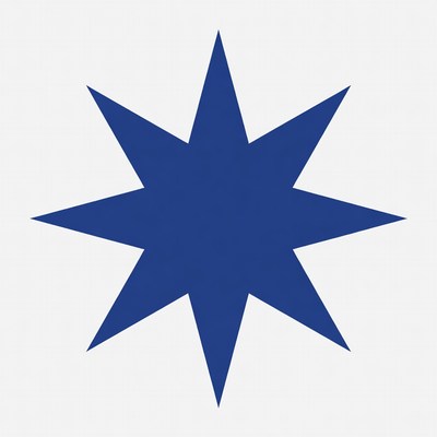 Blue Nine-Pointed Star