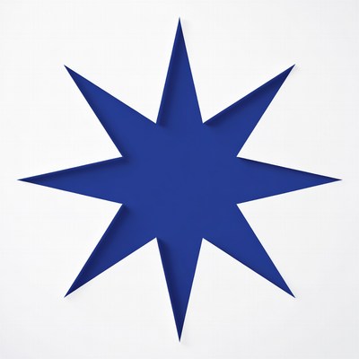 Blue 3D Star on White