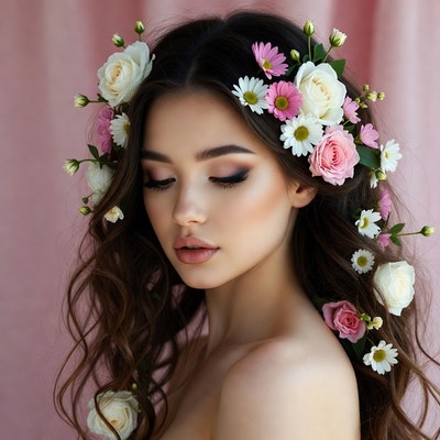 Woman with flower crown