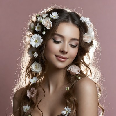 Woman with flower crown