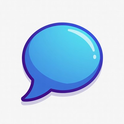 Blue Empty Speech Bubble