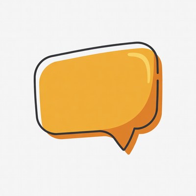 Orange speech bubble illustration