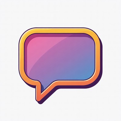 Pink speech bubble illustration