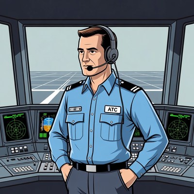 Air Traffic Controller in Control Tower