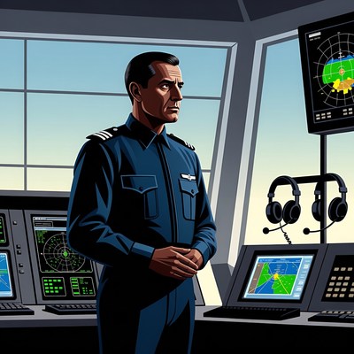 Ship Captain in Bridge