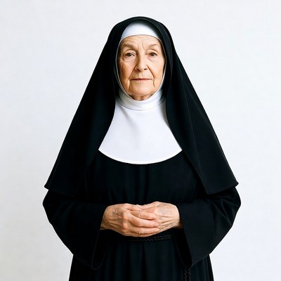Elderly nun in habit