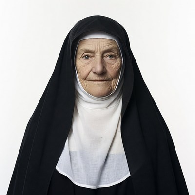 Elderly nun in habit