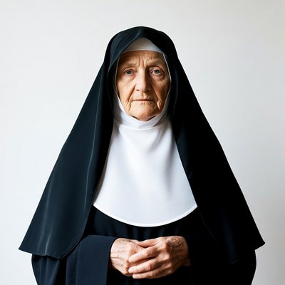 Elderly nun in habit