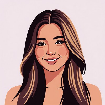 Smiling woman with long brown hair