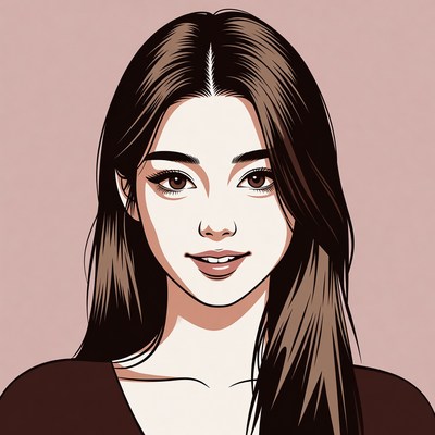 Anime girl with long brown hair
