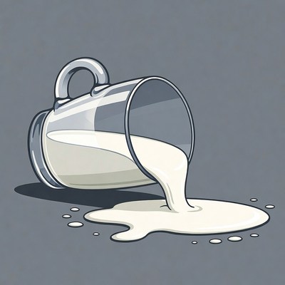 Spilled Milk from Glass Mug