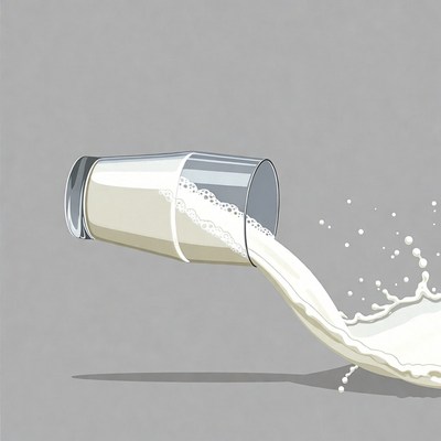Spilling Milk Glass Illustration