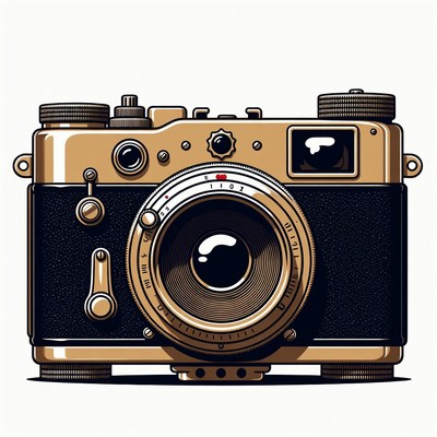 Vintage Rangefinder Camera Illustration