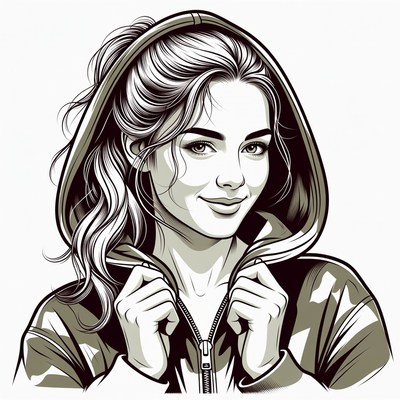 Woman in hoodie unzipping jacket