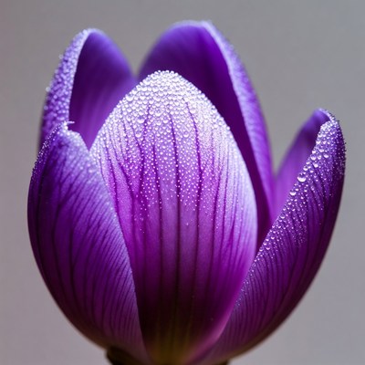 Purple Tulip with Dew Drops
