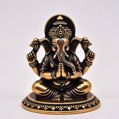 Brass Ganesha Statue Praying