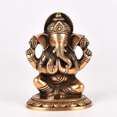 Brass Ganesha Statue Sitting