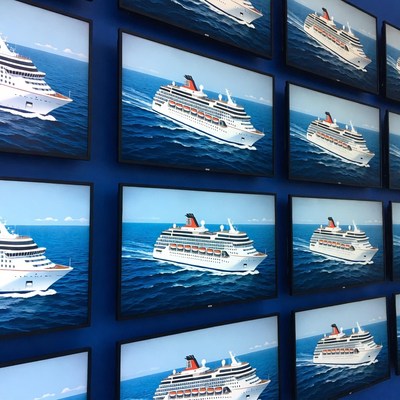 Cruise Ships on Screens Wall